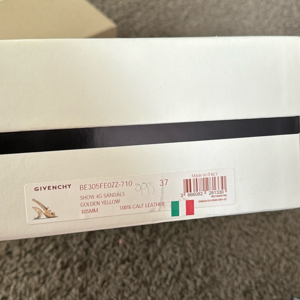 Givenchy Gold yellow sling back heels . Size 37 Brand New with Tags